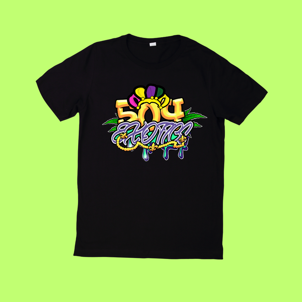 504 Exotics Mardi Gras Logo T-shirt