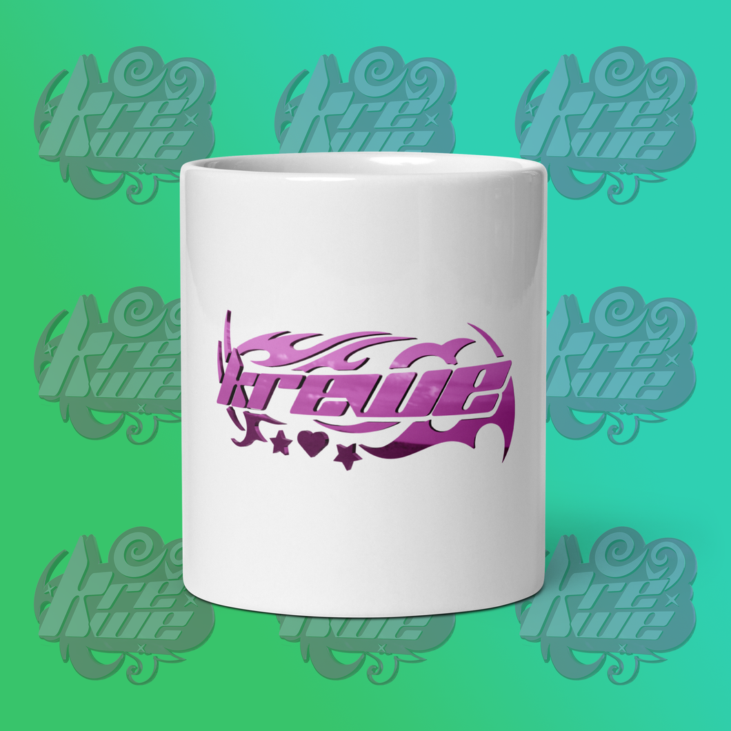 Krewe Pink Barbed Logo White Mug